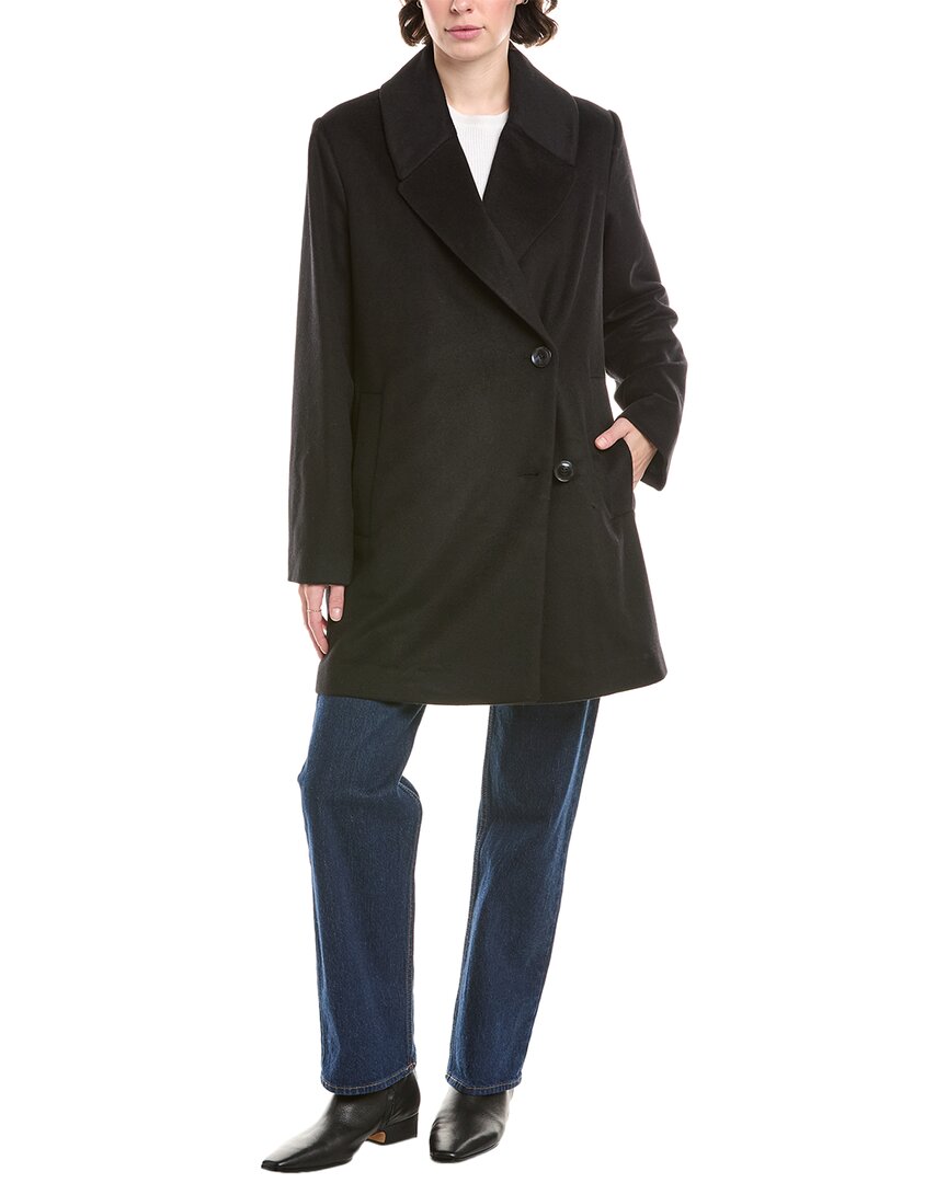 Bernardo Grand Sleek Wool-Blend Coat