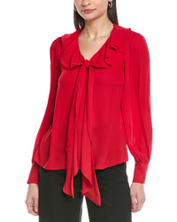 Cece Ruffle Tie V-Neck Top