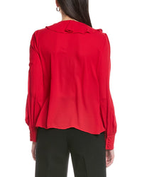 Cece Ruffle Tie V-Neck Top