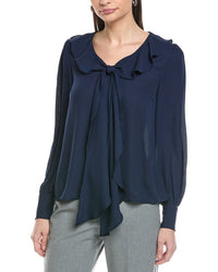 Cece Ruffle Tie V-Neck Top