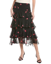 Cece Flounce Midi Skirt