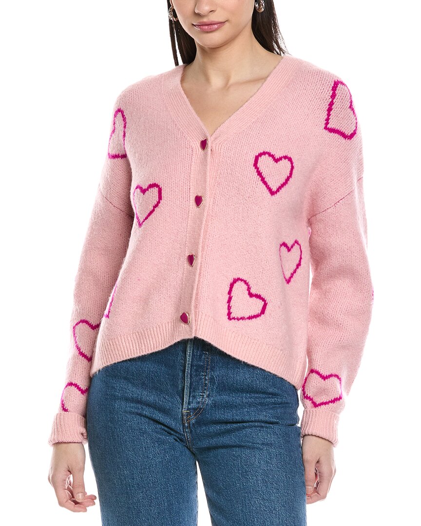 Cece Heart Jacquard Cardigan
