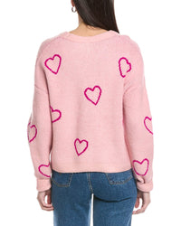 Cece Heart Jacquard Cardigan