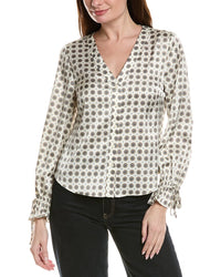 Cece Printed Flounce Blouse