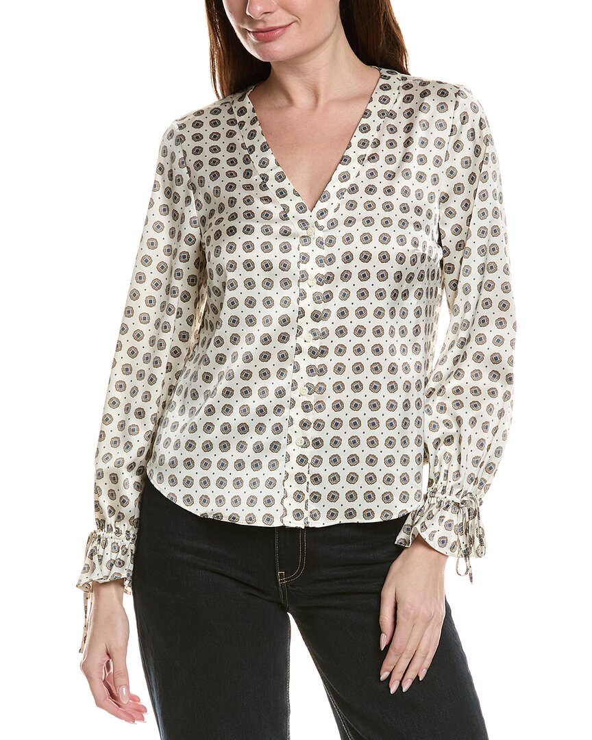 Cece Printed Flounce Blouse