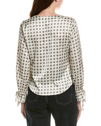 Cece Printed Flounce Blouse