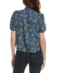 Cece V-Neck Shirred Blouse