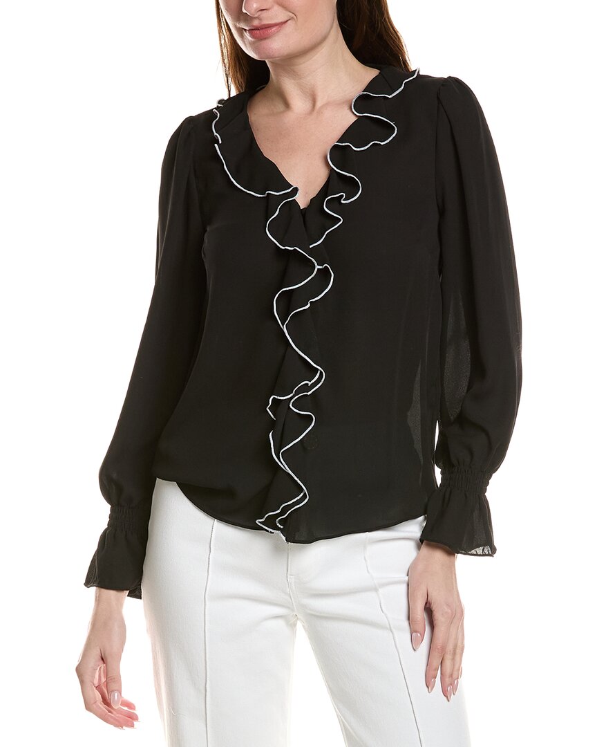 Cece Ruffle V-Neck Top