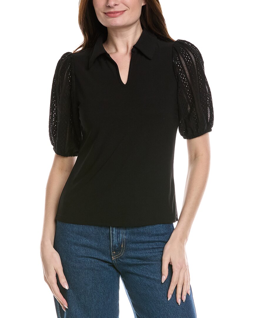 Cece Puff Sleeve Keyhole Top