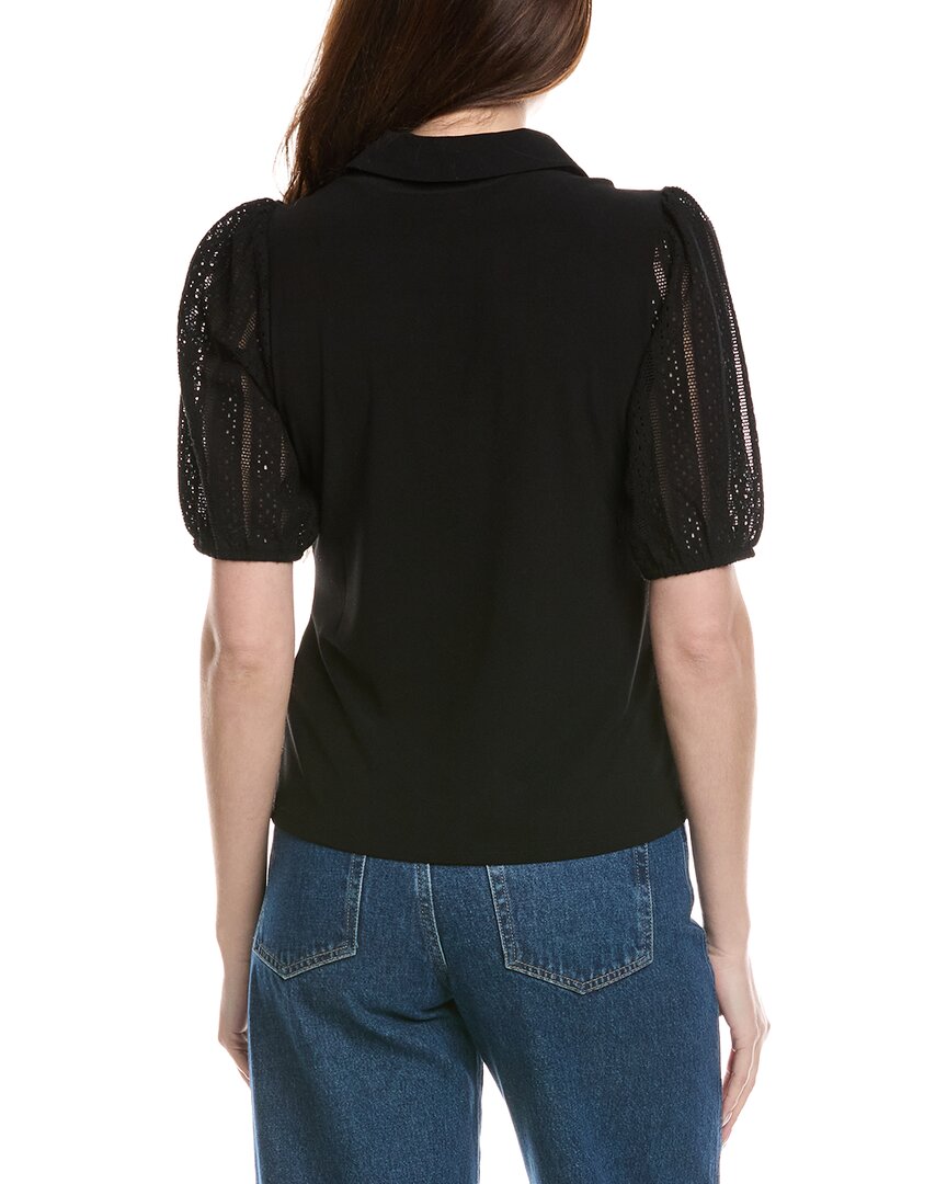 Cece Puff Sleeve Keyhole Top