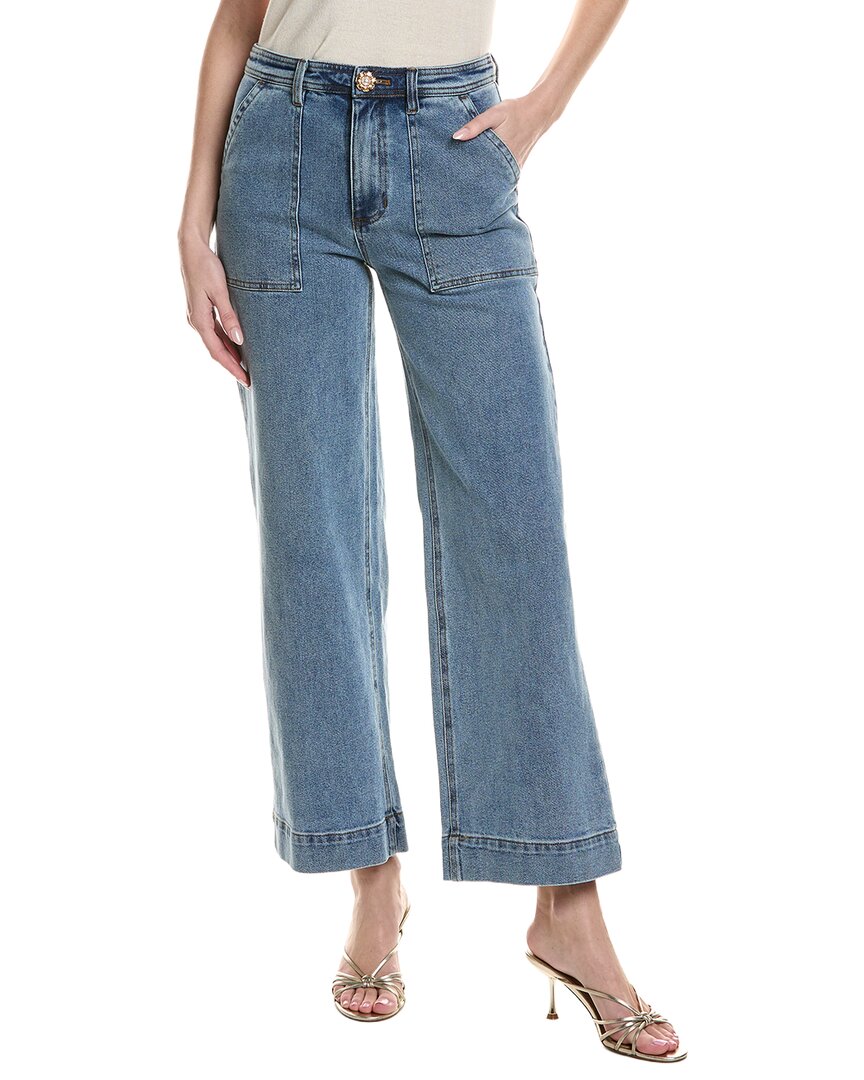 Cece Wide-Leg Patch Pocket Denim Pant