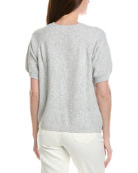 Cece Flower Embroidery Pull Over Wool-Blend Blouse