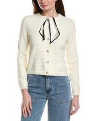 Cece Woven Tie Scarf Cardigan