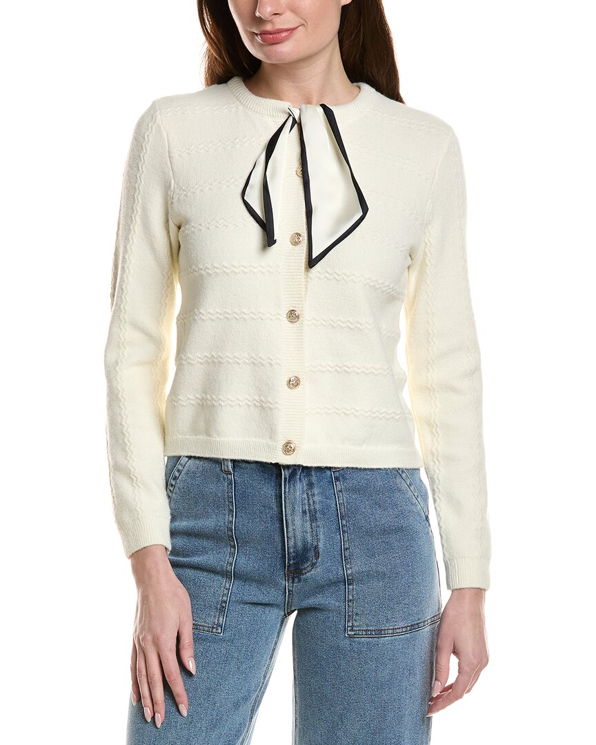 Cece Woven Tie Scarf Cardigan