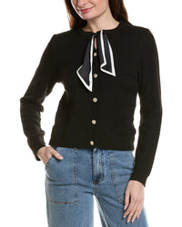 Cece Woven Tie Scarf Cardigan