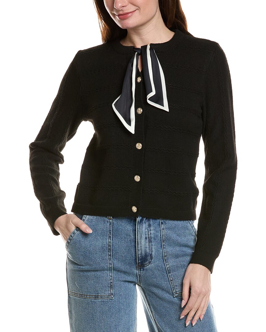 Cece Woven Tie Scarf Cardigan