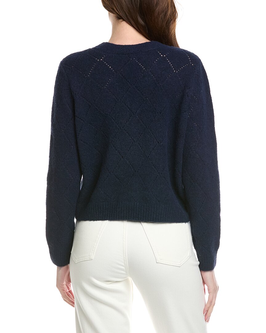 Cece Wool-Blend Pointelle Cardigan