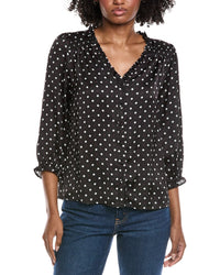 Cece V-Neck Button Front Blouse