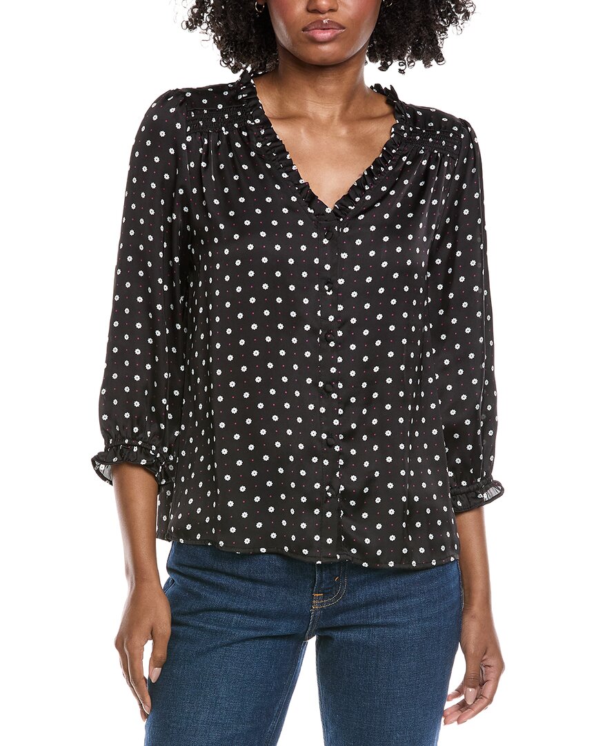 Cece V-Neck Button Front Blouse