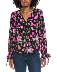 Cece V-Neck Button Down Top