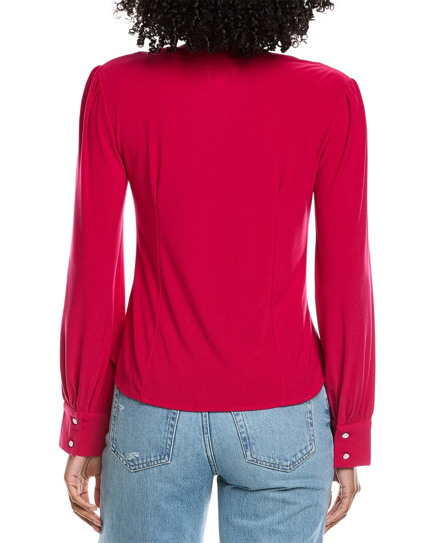 Cece V-Neck Button Down Shirred Blouse