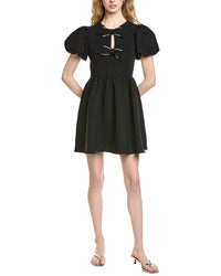 Cece Puff Sleeve Bow A-Line Dress