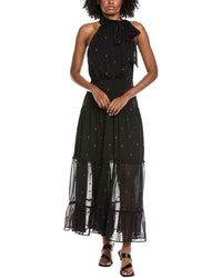 Cece Halter Tie Neck Tiered Maxi Dress
