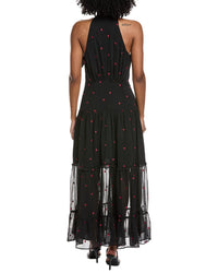 Cece Halter Tie Neck Tiered Maxi Dress