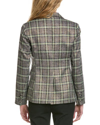 Cece Double-Breasted Plaid Blazer
