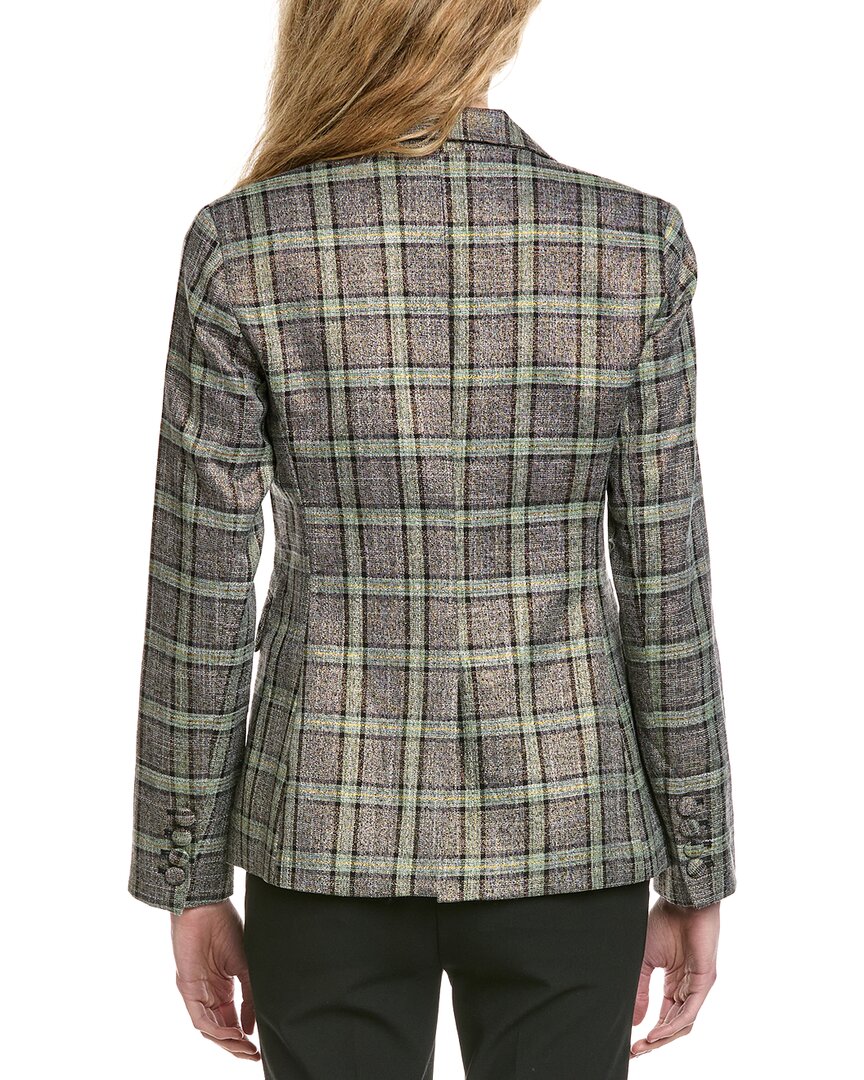 Cece Double-Breasted Plaid Blazer