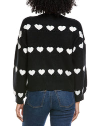 Cece Heart Jacquard Crew Sweater