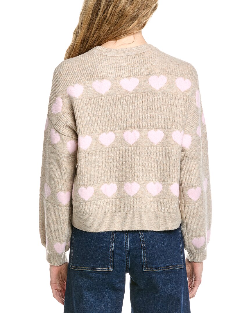 Cece Heart Jacquard Crew Sweater