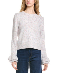 Cece Heart Jacquard Crew Sweater