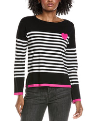 Cece Sailor Stripe Heart Sweater