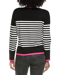 Cece Sailor Stripe Heart Sweater