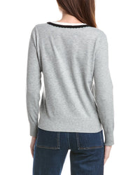 Cece Deep V Contrast Trim Sweater