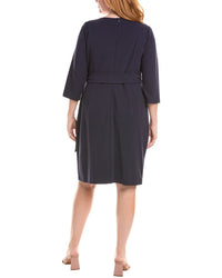Tahari Asl Plus Tie Waist Crepe Mini Dress