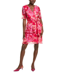 Tahari Asl Tiered Chiffon Mini Dress