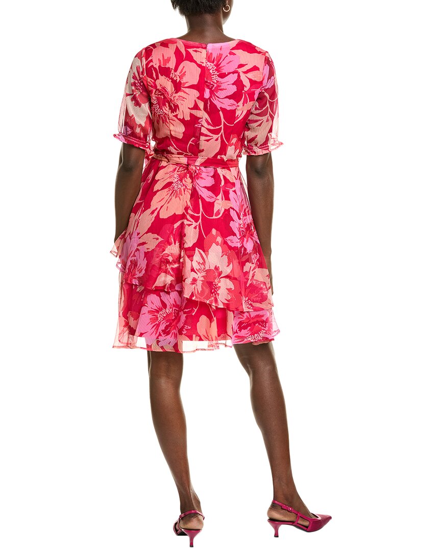 Tahari Asl Tiered Chiffon Mini Dress