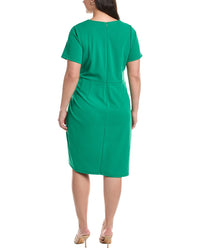 Tahari Asl Plus Crepe Tucked Mini Dress