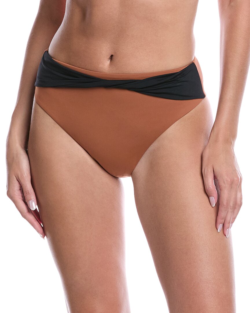 Weworewhat Belted Twist High-Rise Bikini Bottom