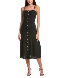 Nation Ltd Luciana Linen Midi Dress Black