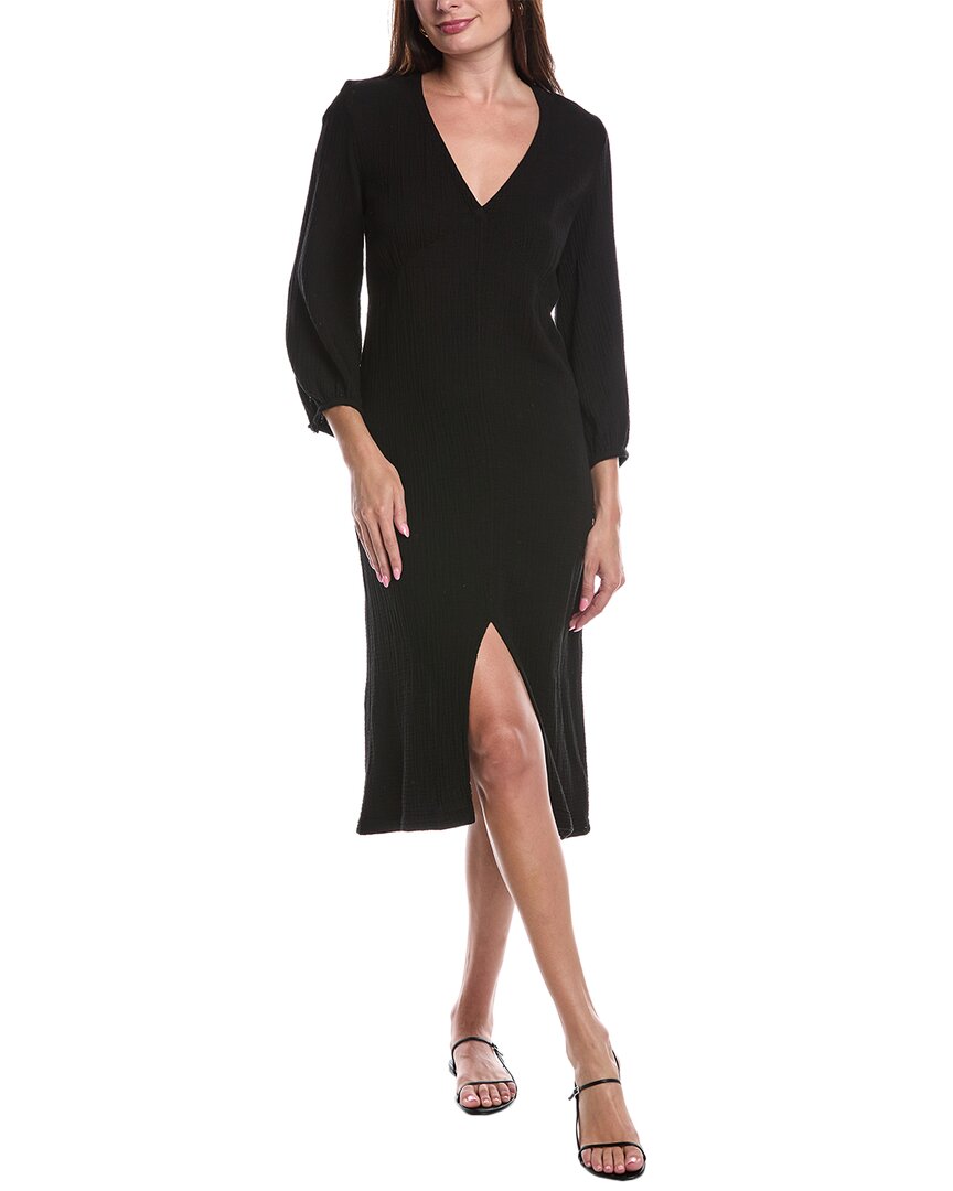 Nation Ltd Olpa Ballon Sleeve V-Neck Midi Dress