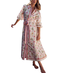 Amina Glam Linen-Blend Maxi Dress