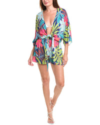 Vince Camuto Plunge Neck Romper Blue