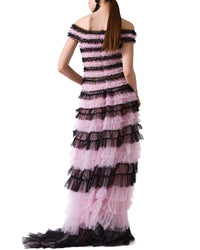 Carolina Herrera Embellished Off-Shoulder Tiered Gown