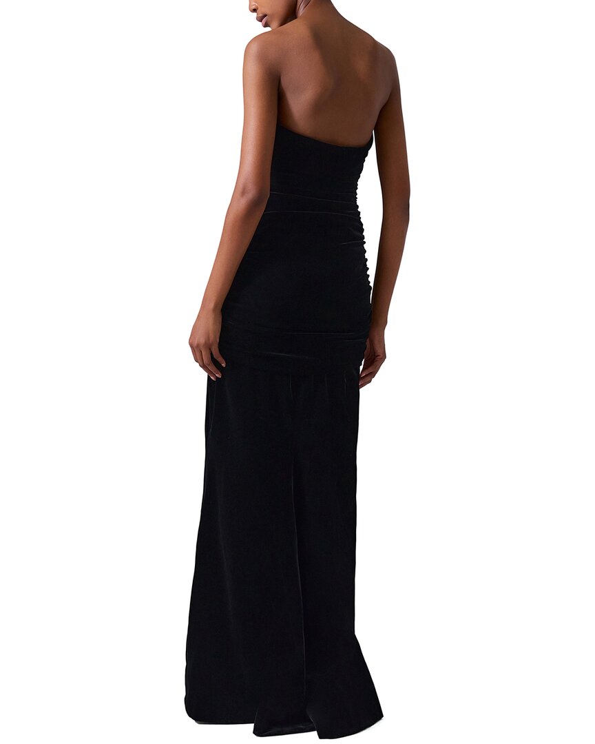 Carolina Herrera Stretch Velvet Strapless Deep U Ruched Gown