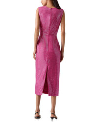 Carolina Herrera Embellished Crewneck Midi Dress