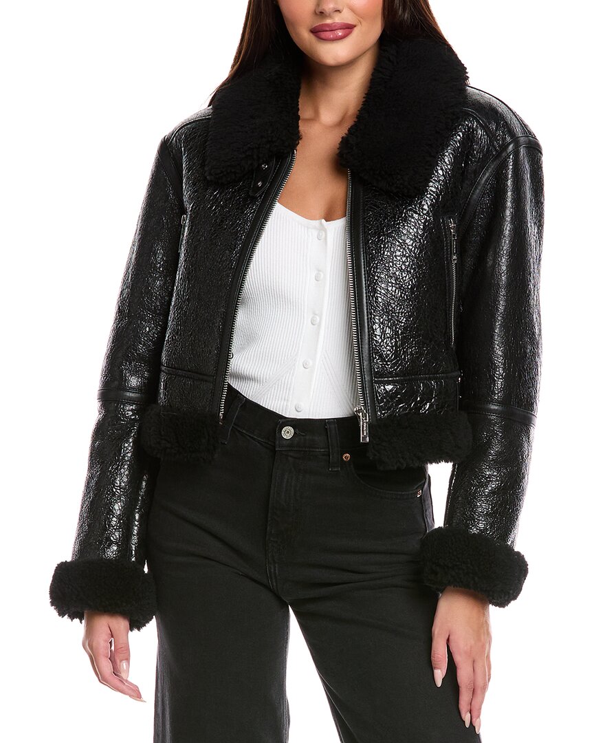 Michael Michael Kors Cropped Shearling Jacket