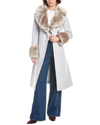 Via Spiga Wool-Blend Belted Coat